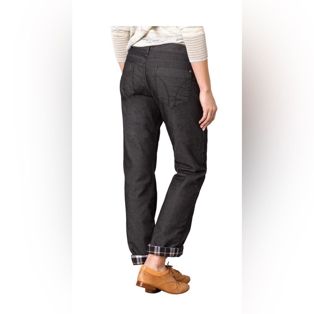 Prana Women’s Lined Boyfriend Jean/Pant Size 2 color black/dark charcoal - Picture 2 of 8